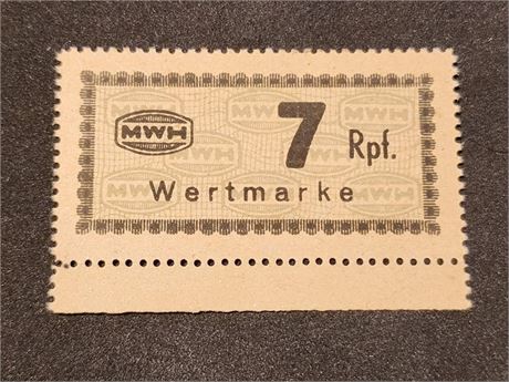 WWII Germany Concentration Camp MWH Holleischen scrip note 7 RPF Pramienschein