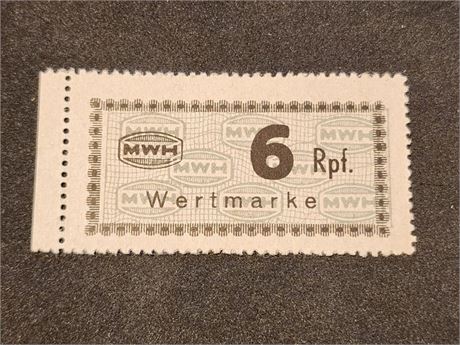 WWII Germany Concentration Camp MWH Holleischen scrip note 6 RPF Pramienschein