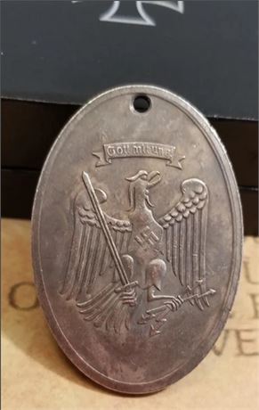 WW2 WWII Nazi German Prussian Gestapo disc in silver
