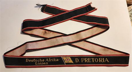 WW2 WWII Nazi German Kriegsmarine Cap Tally hat insignia D Pretoria Afrika Line