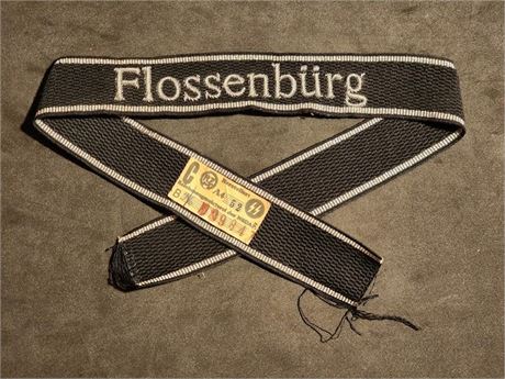 WW2 WWII Nazi German SS Flossenburg concentration camp cuff title w RZM tag