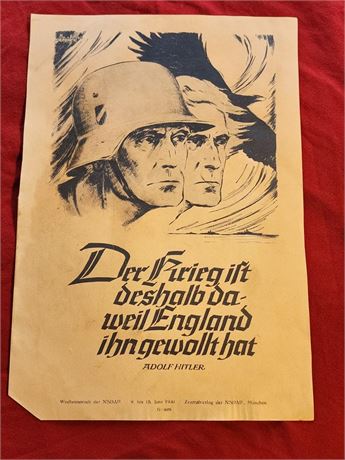 WW2 WWII Nazi German Third Reich Steel helmet poster print Wall Newspaper