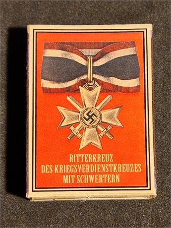 WW2 WWII Nazi German KVK War Merit Knights Cross medal award matchbox matches