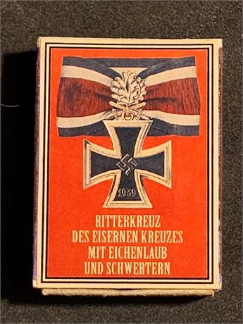 WW2 WWII Nazi German EK Knights Cross medal 1939 award matchbox matches