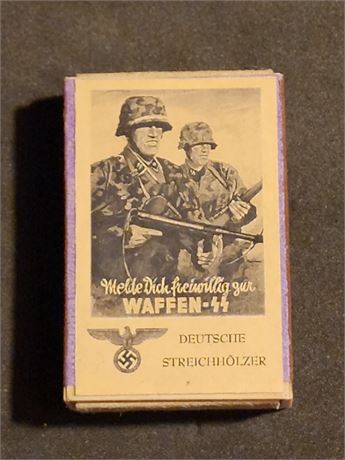 WW2 WWII Nazi German Waffen SS Steel Helmet soldiers matchbox matches
