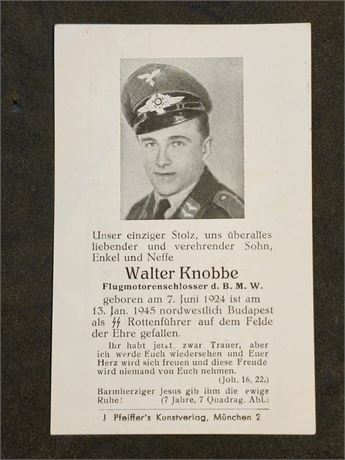 WW2 WWII Nazi German SS Rottenfuhrer soldiers photo death card