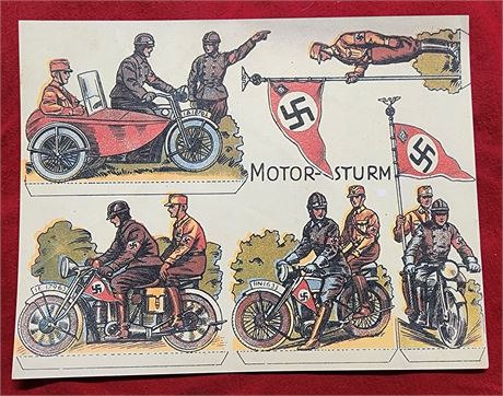 WW2 WWII German Third Reich NSKK Motor Korps Cardboard cutout soldiers