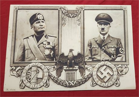 Nazi Germany Third Reich ADOLF HITLER MUSSOLINI poster WW2 WWII German