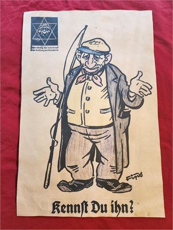 WW2 WWII Nazi German Third Reich Antisemitic Jewish poster print Conman Sheister