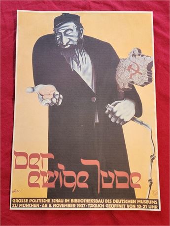WW2 WWII Nazi German Third Reich Antisemitic Jewish poster print Der Ewige Jude